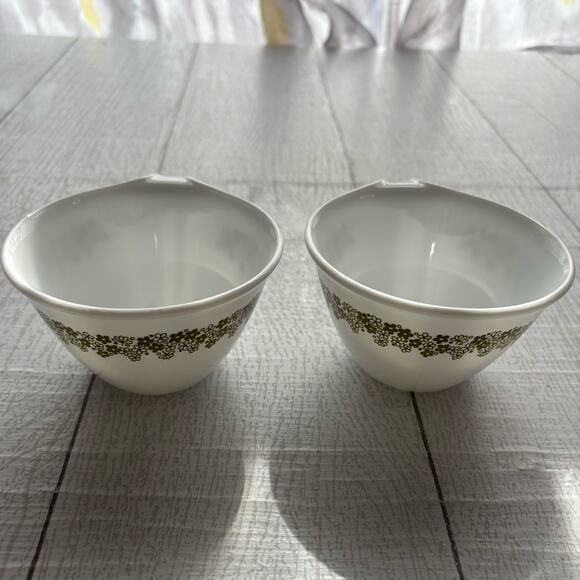 Vintage Set of 2 Cups Corelle Green Crazy Daisy Hook Handles - Picture 5 of 9